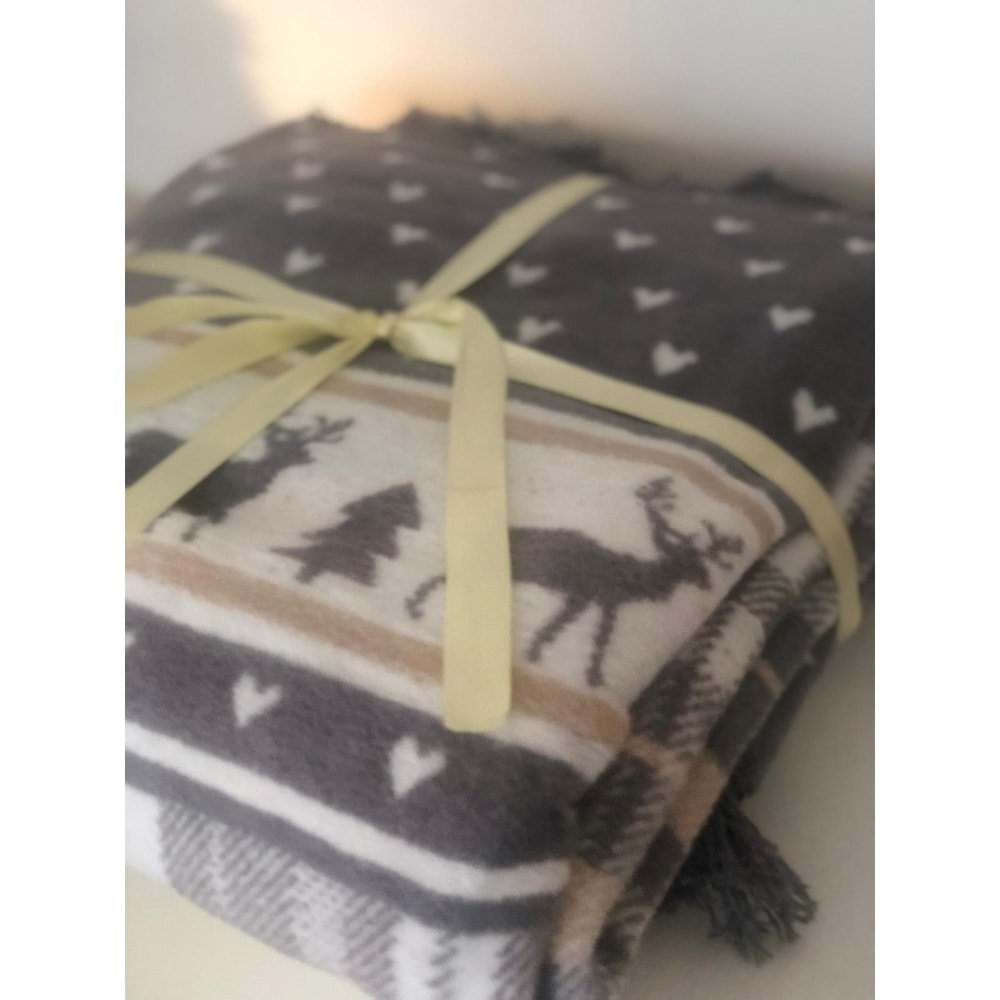 Fico Yılbaşı Temalı Çift Taraflı Çift Kişilik Battaniye 180x220 cm