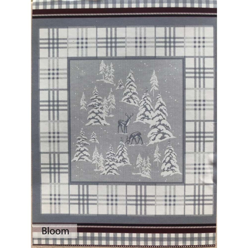 Bloom Yılbaşı Temalı Çift Taraflı Tek Kişilik Pamuklu Battaniye 150x200 cm