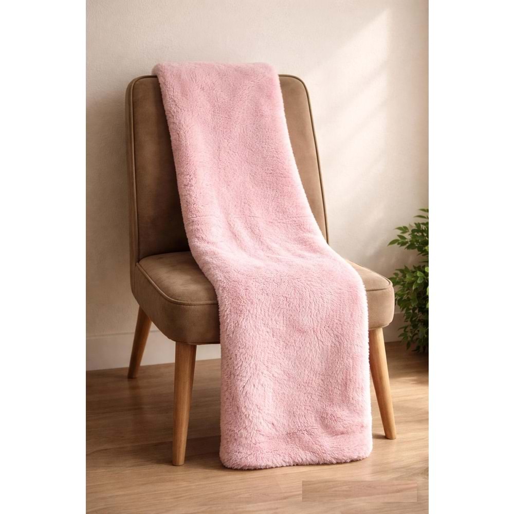 Tek Kişilik Welsoft TV Battaniye 130x170 cm Pudra