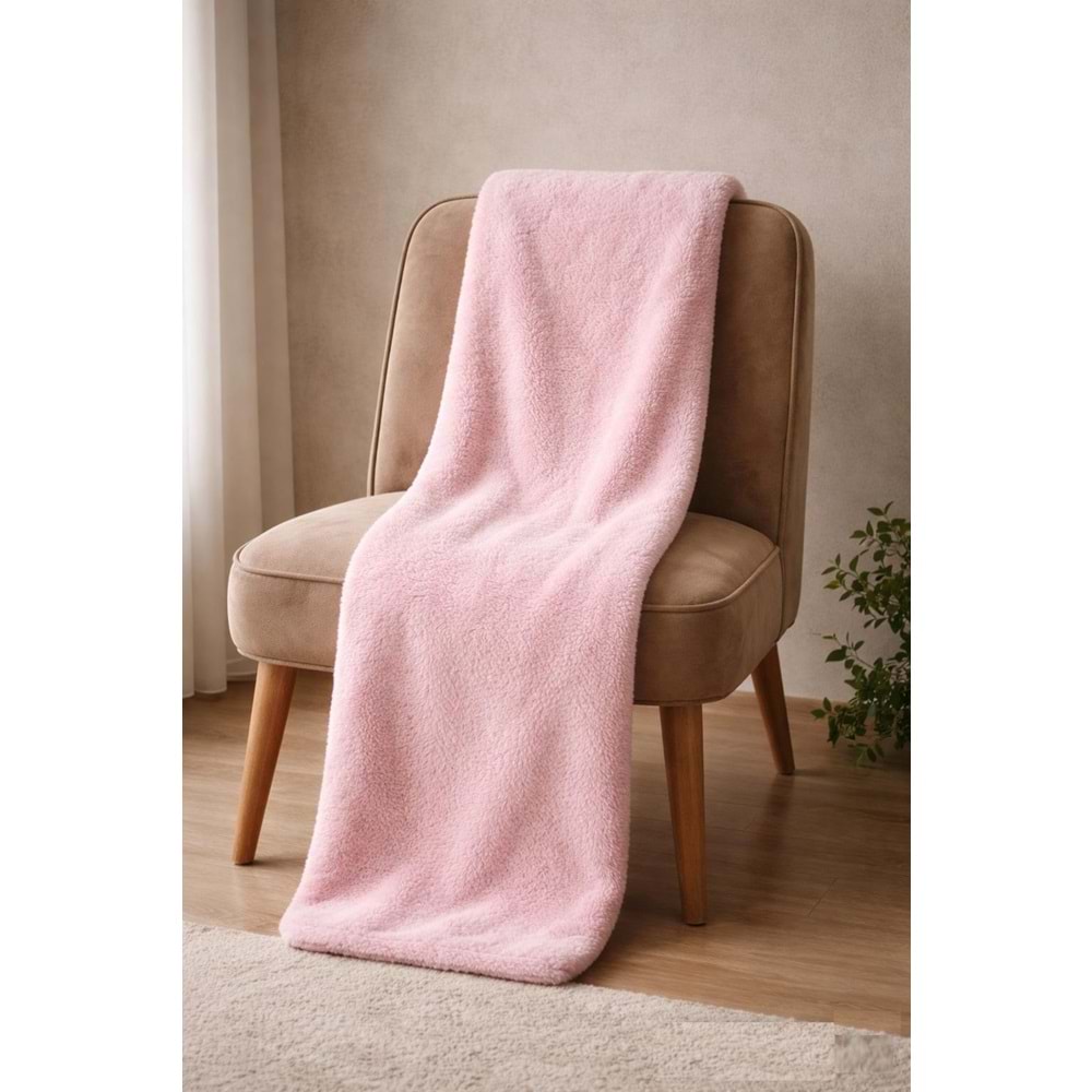 Tek Kişilik Welsoft TV Battaniye 130x170 cm Pudra