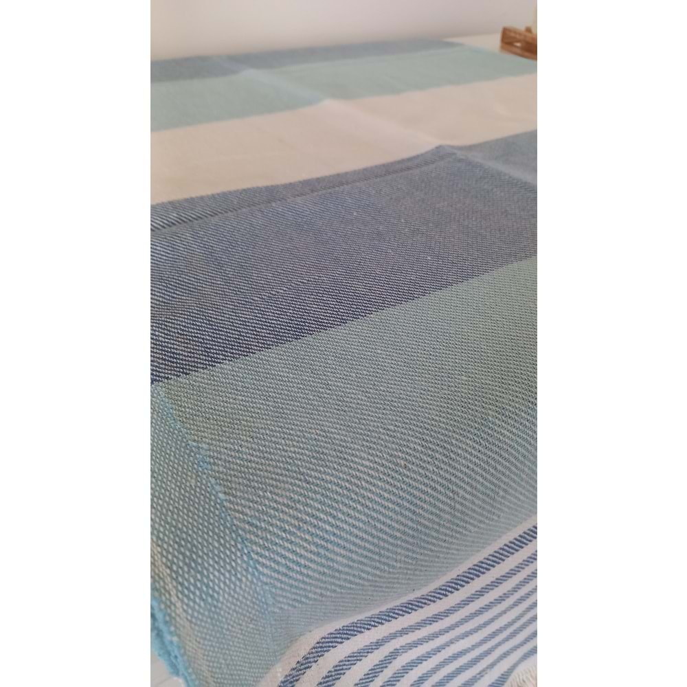 Bambu Peştemal Mavi Çizgili 100x180 cm