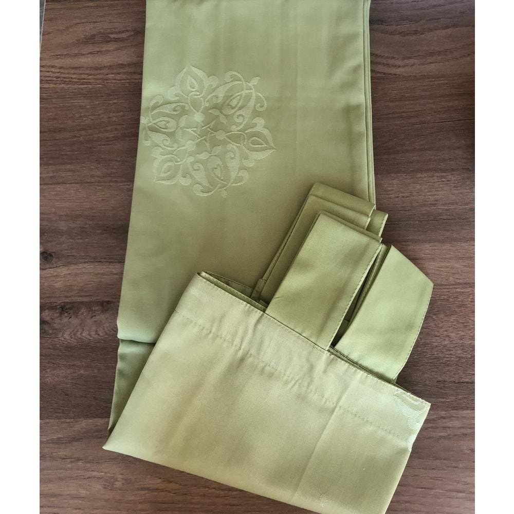 Gala Polycotton Leke Tutmaz Su Geçirmez Perde Class+Plain Yeşil 150x250 cm