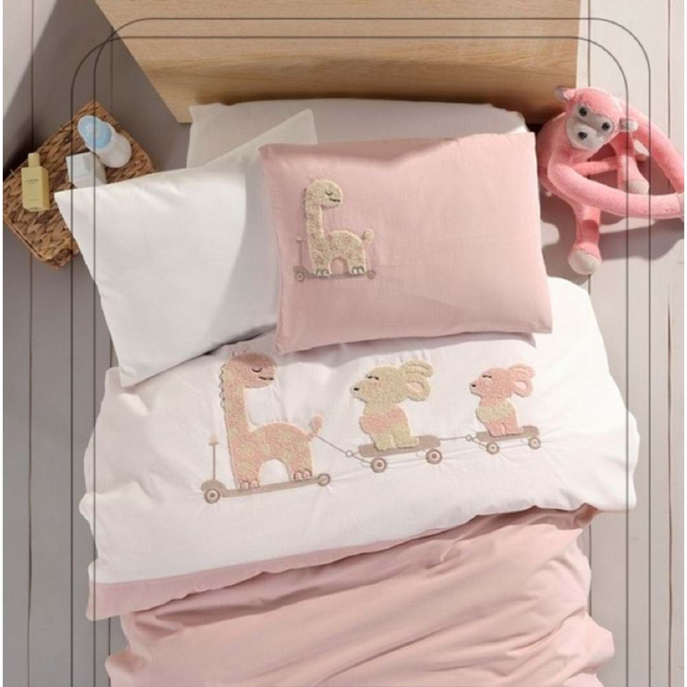 Bebe Nevresim Takımı %100 Pamuklu Punch Nakışlı Yummy