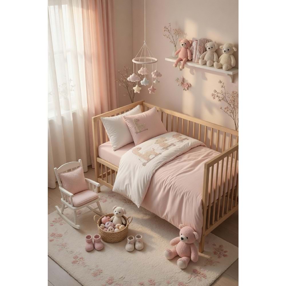 Bebe Nevresim Takımı %100 Pamuklu Punch Nakışlı Yummy