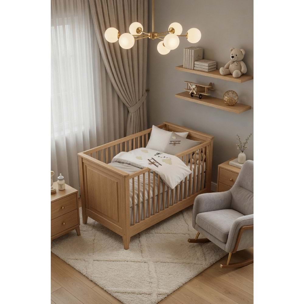 Bebe Nevresim Takımı %100 Pamuklu Punch Nakışlı Jeti