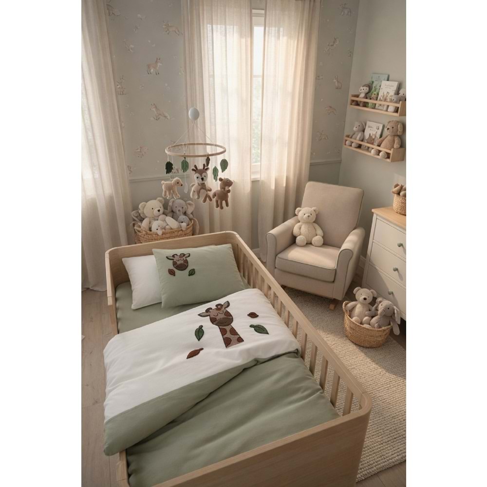 Bebe Nevresim Takımı %100 Pamuklu Punch Nakışlı Zuzu