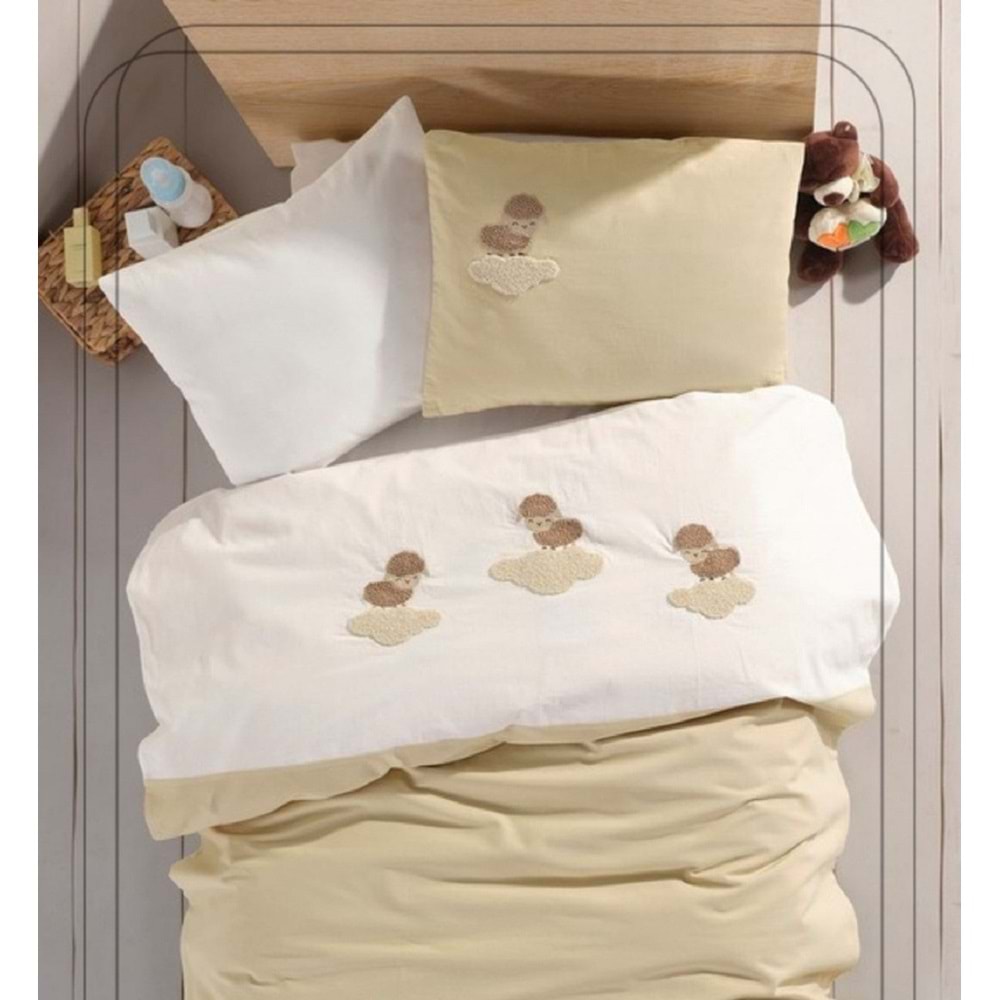 Bebe Nevresim Takımı %100 Pamuklu Punch Nakışlı Lambi