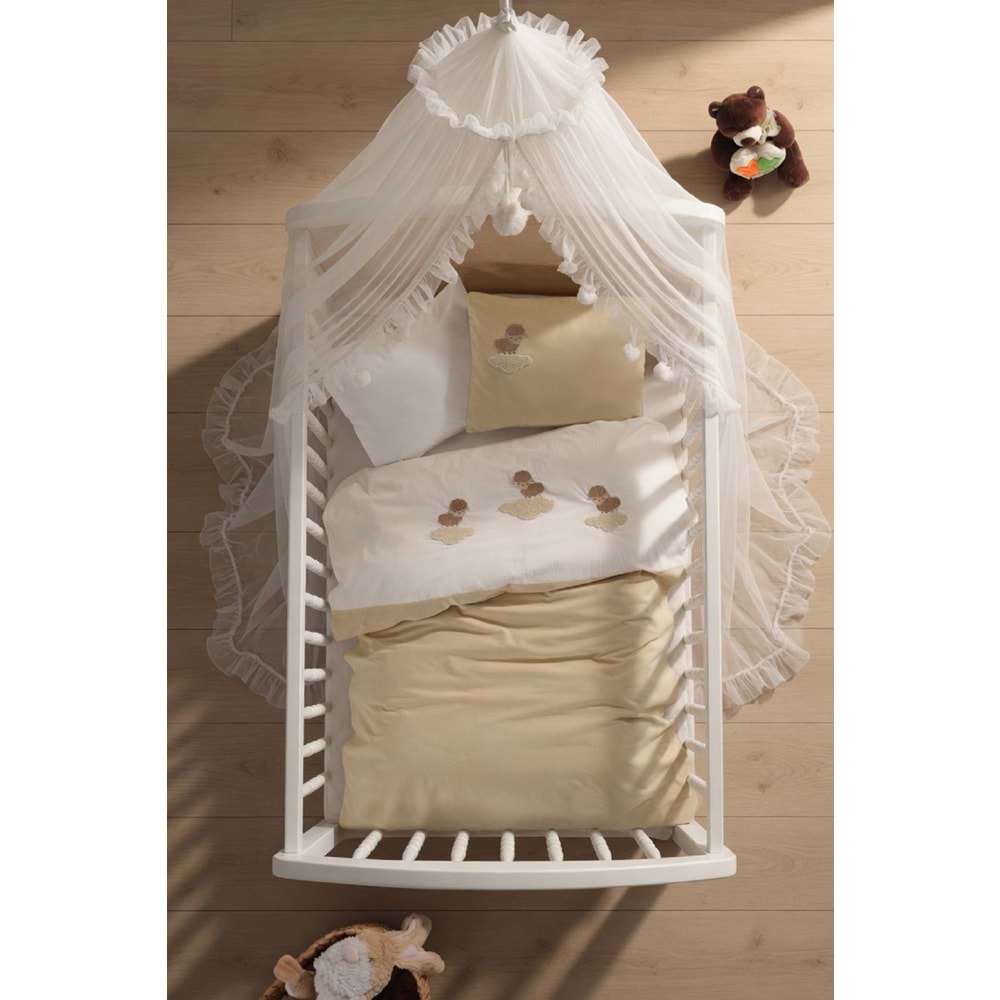 Bebe Nevresim Takımı %100 Pamuklu Punch Nakışlı Lambi