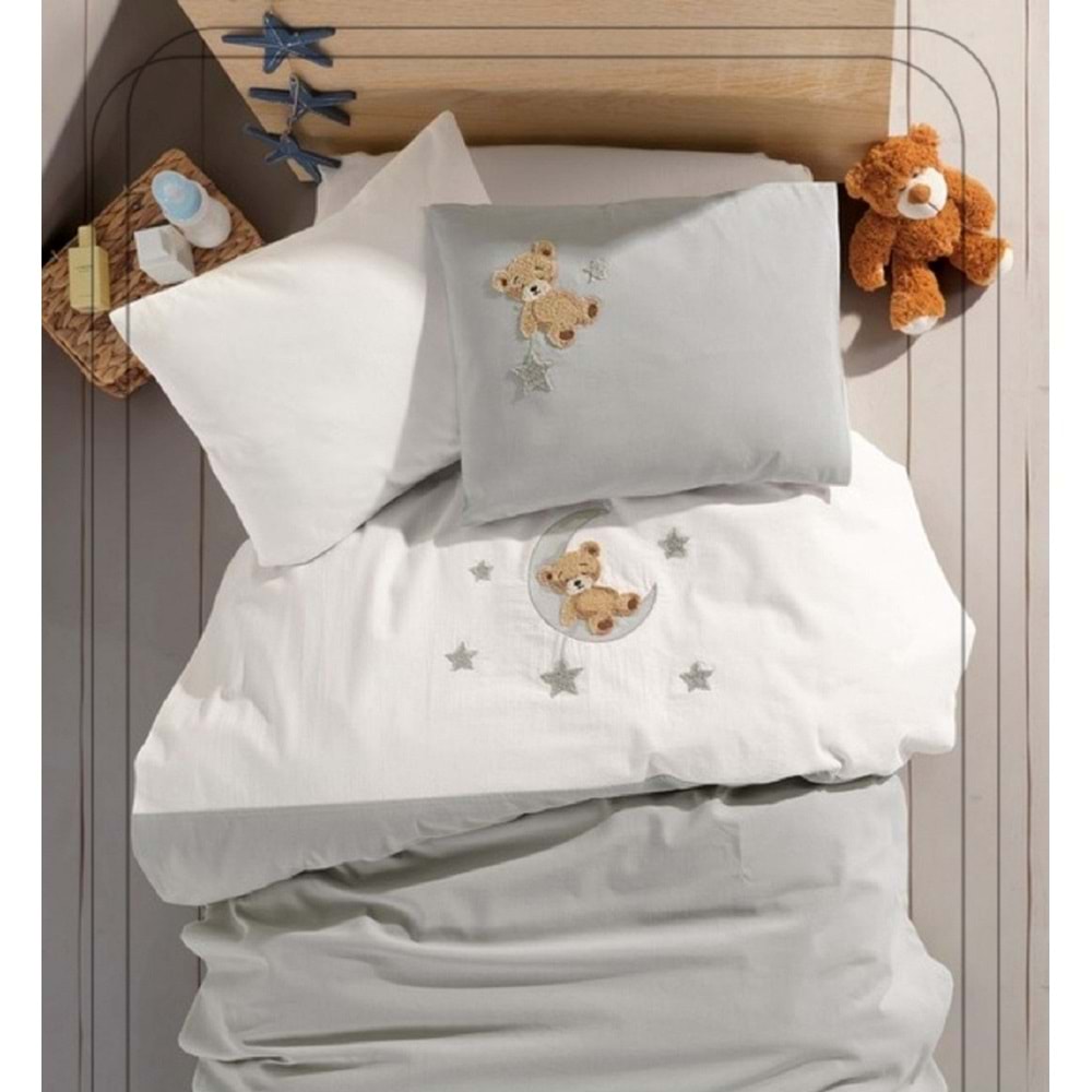 Bebe Nevresim Takımı %100 Pamuklu Punch Nakışlı Pogi