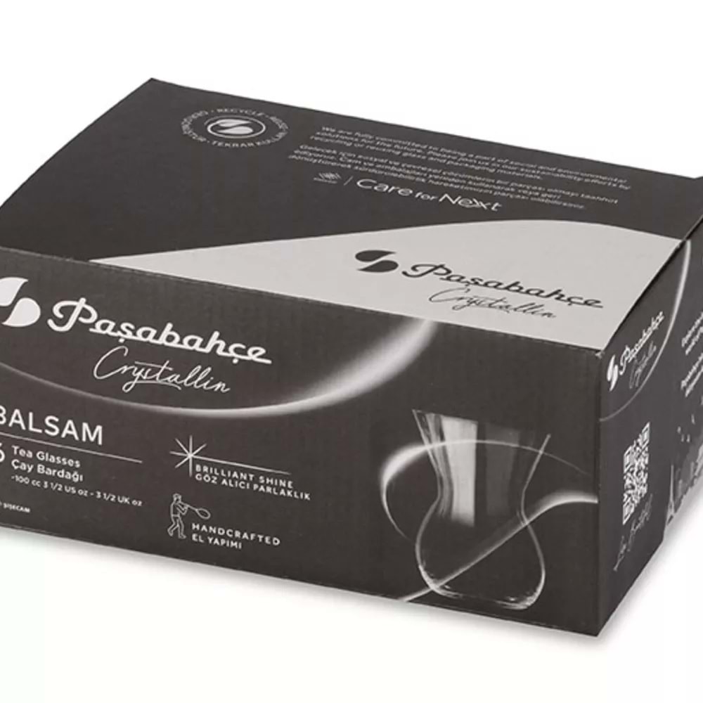 Paşabahçe Özel Yapım El İmalatı Crystallin Balsam 6 lı Çay Bardağı