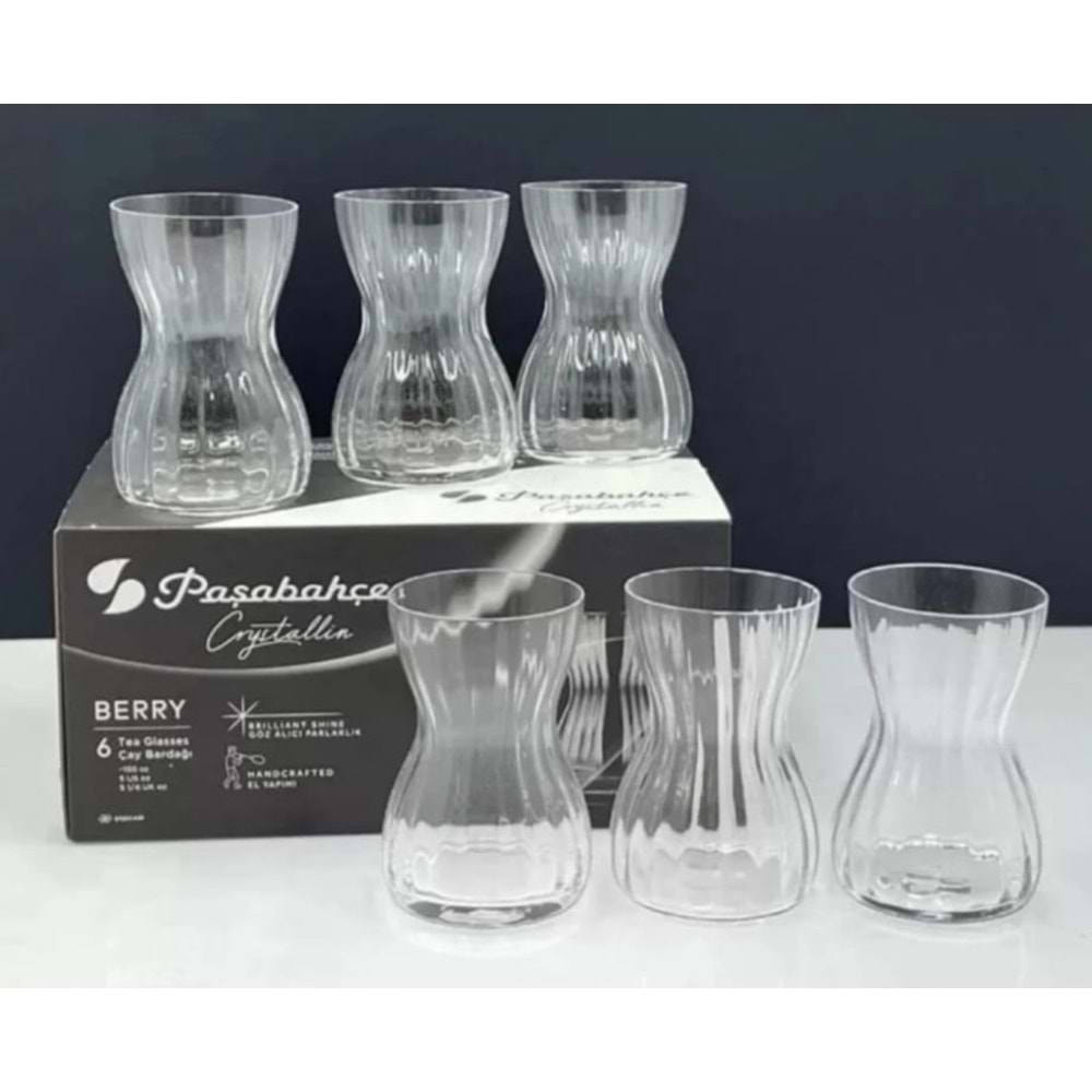 Paşabahçe Özel Yapım El İmalatı Crystallin Berry 6 lı Çay Bardağı