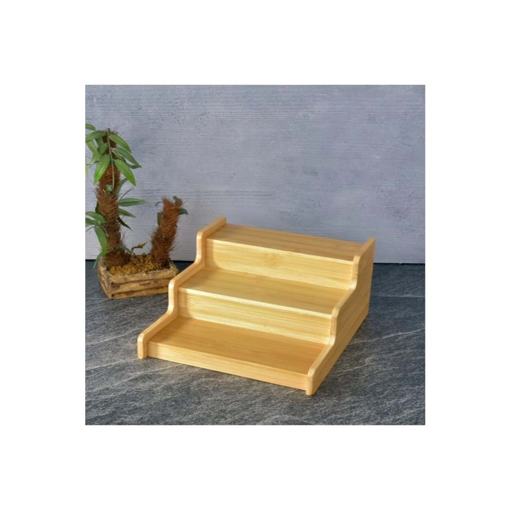 Bambu Raflı Bambu Kapaklı 9'lu Baharatlık Seti (10 Parça)