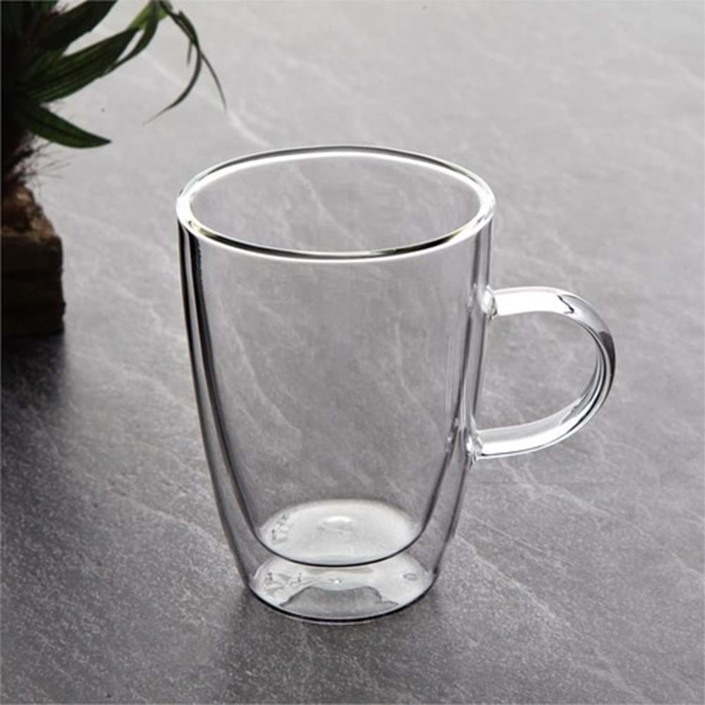 Çift Cidarlı Cam Kupa 350ml