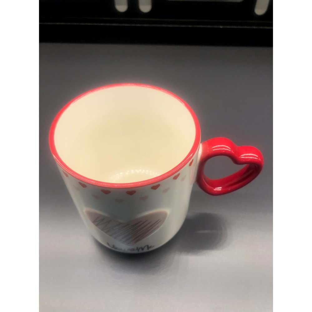 Özel Tasarım Porselen Kalp Kupa -2-380 ml