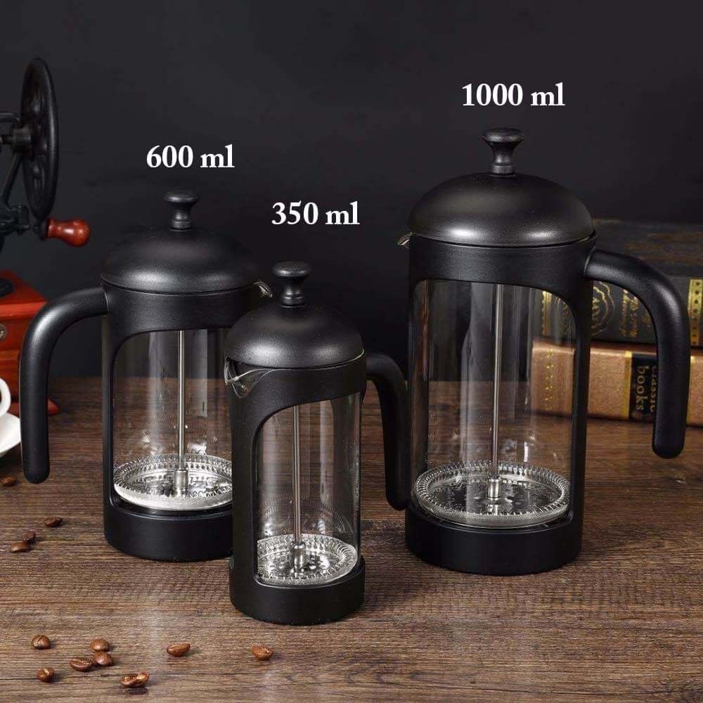 French Press Yuvarlak Kapak Siyah Gövde -350 ml