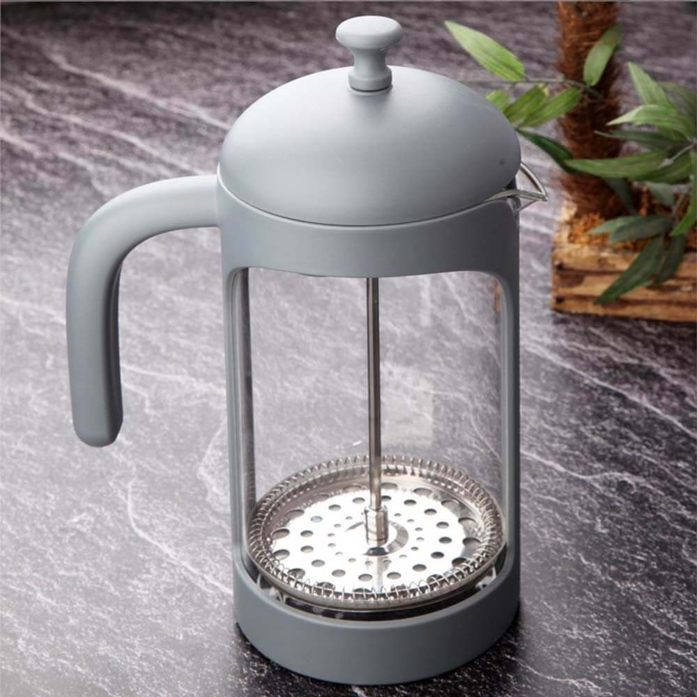 French Press Yuvarlak Kapak Gri Gövde -600 ml