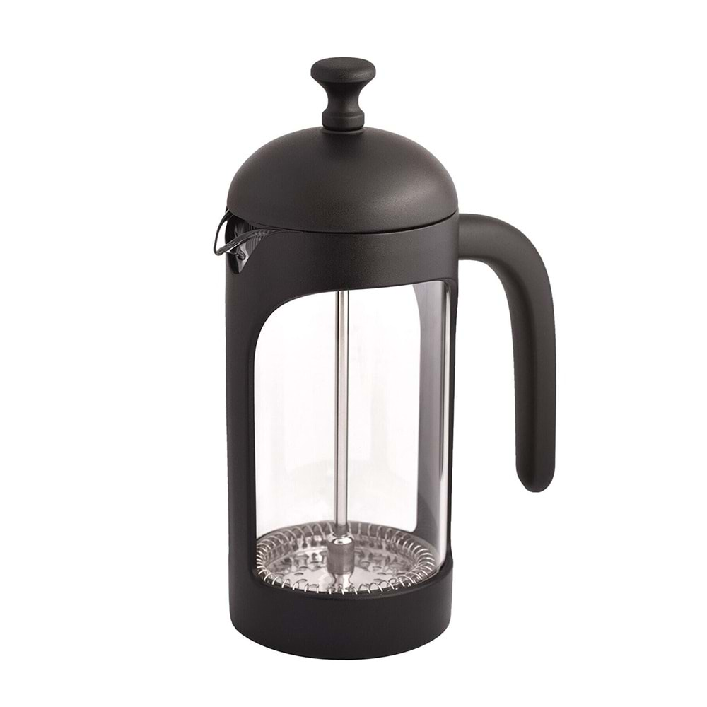 French Press Yuvarlak Kapak Siyah Gövde -600 ml