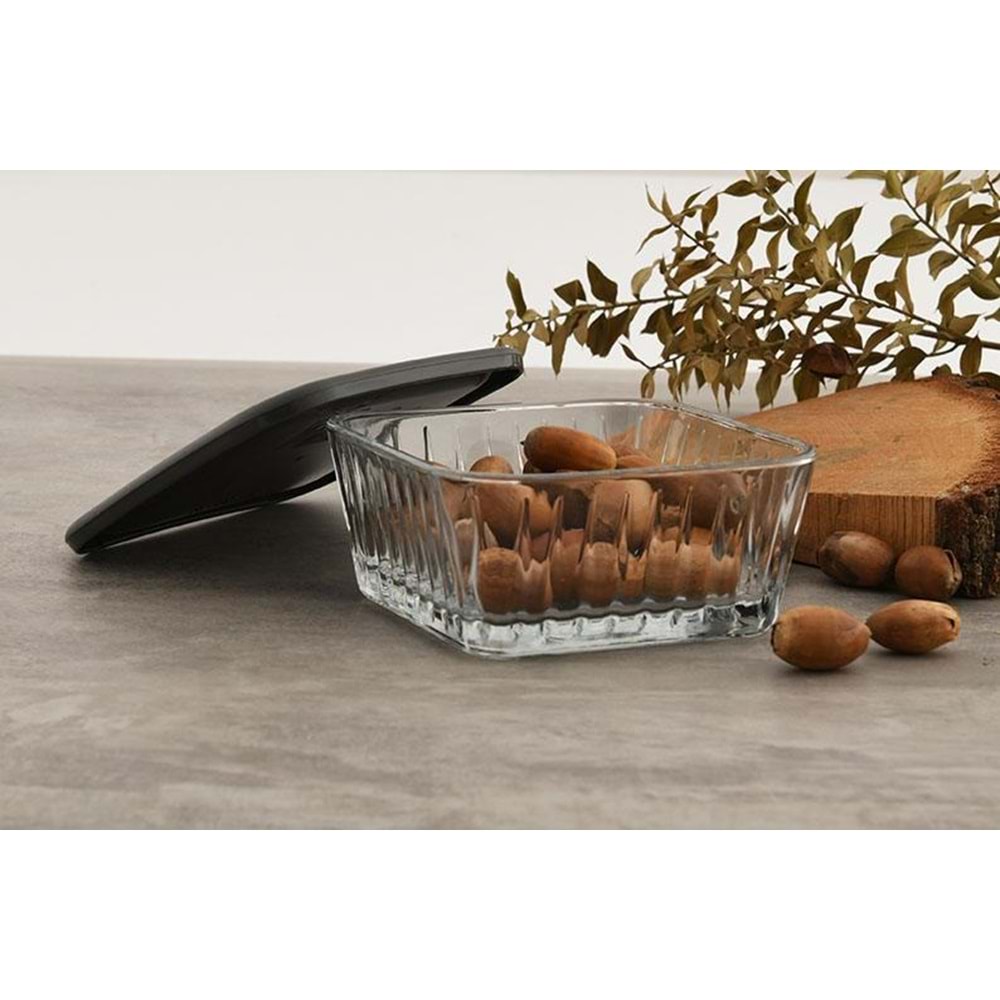 Frezya Gri Kapaklı 4'lü Cam Kase