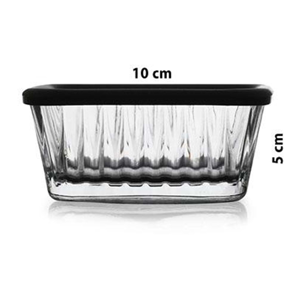 Frezya Gri Kapaklı 4'lü Cam Kase