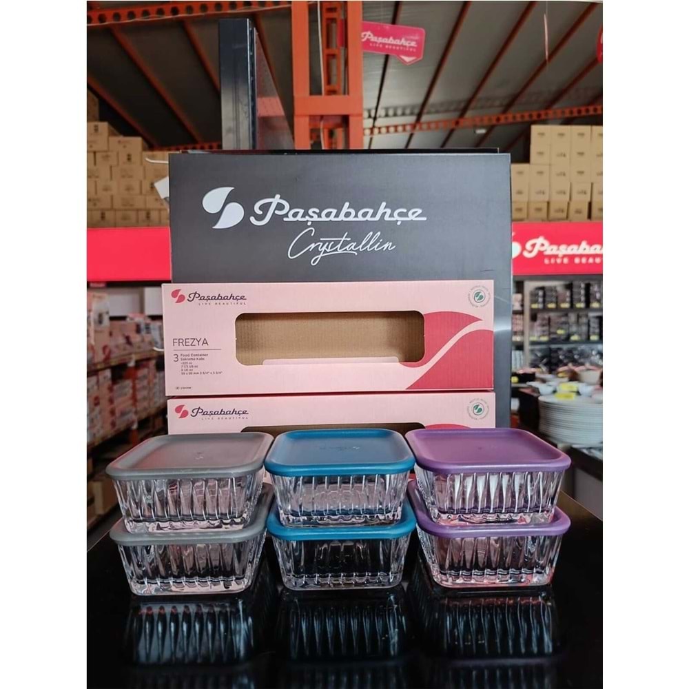 Frezya Renkli Kapaklı 6'lı Cam Kase