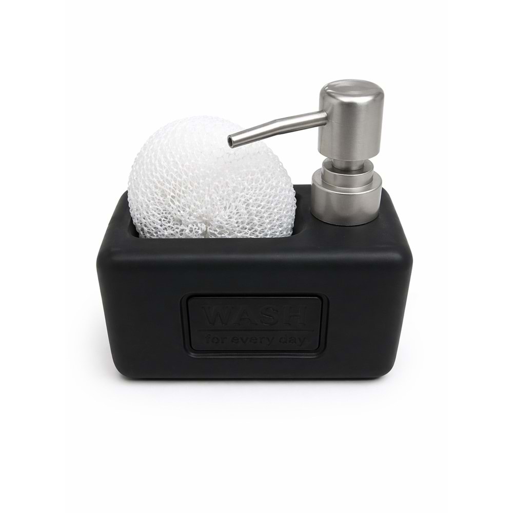 Süngerlikli Seramik Wash - Sıvı Sabunluk&Deterjanlık Siyah