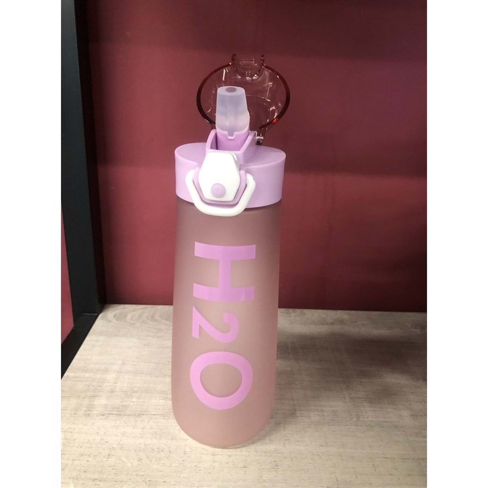 H2O Polikarbon Pipetli Matara 750 ml Pembe