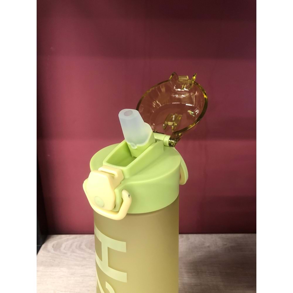 H2O Polikarbon Pipetli Matara 750 ml Yeşil