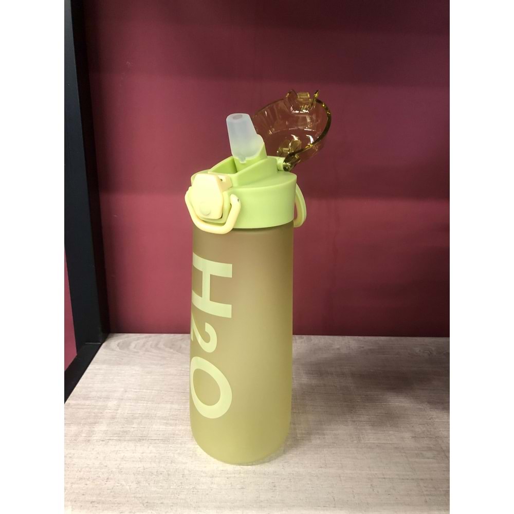 H2O Polikarbon Pipetli Matara 750 ml Yeşil