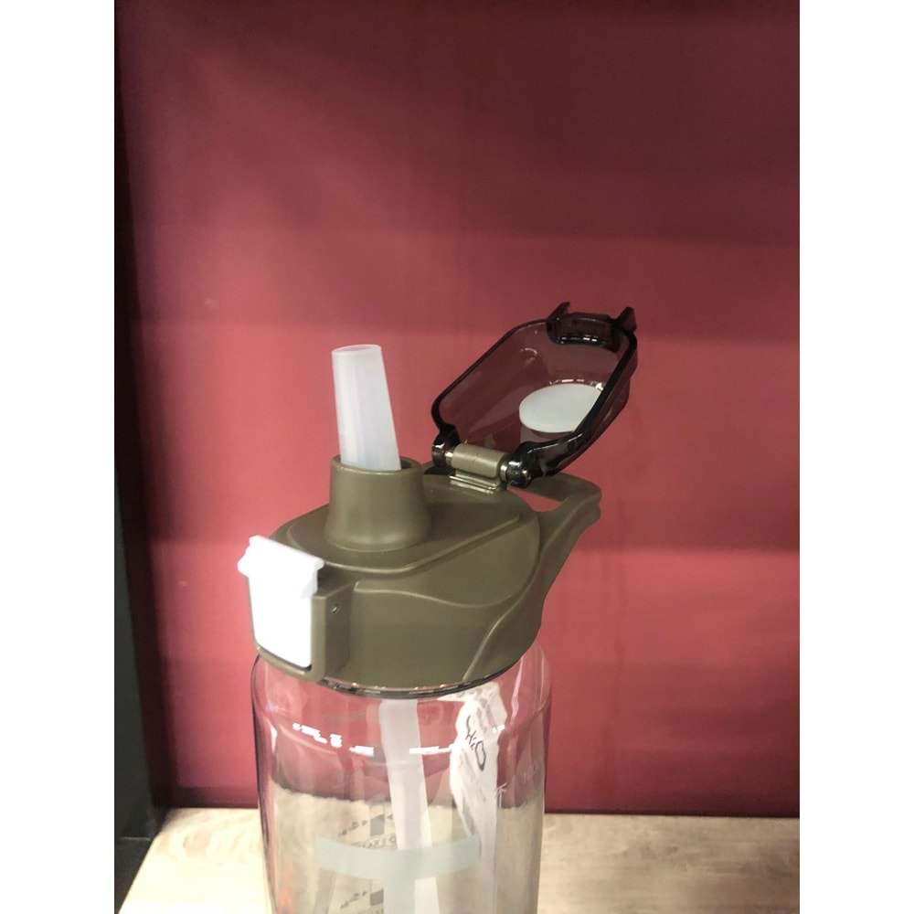 H2O Polikarbon Pipetli Matara 1000 ml Siyah