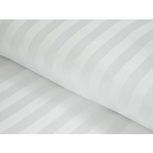 Nevresim Takımı Çizgili Saten Çift Kişilik Beyaz