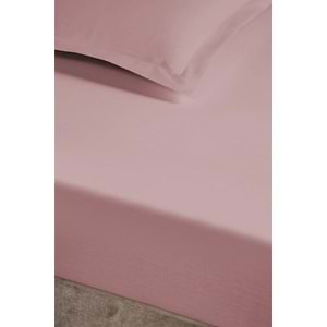Lüx %100 Pamuklu Lastikli Penye Çarşaf 100x200cm Gül Kurusu Renk