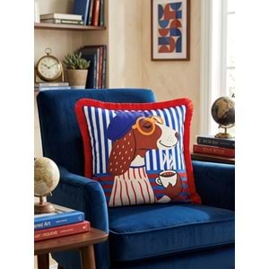 Çift Taraflı Dekoratif Saçaklı Kırlent Kılıfı Enerjik-3 43x43 cm -1 Adet