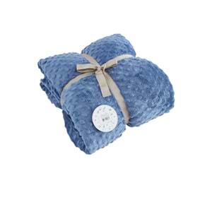 Çift Kişilik Tomurcuk Soft Battaniye -İndigo