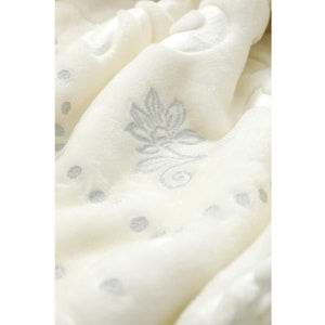 Pırıltı Embos Çift Kişilik Battaniye Ekru