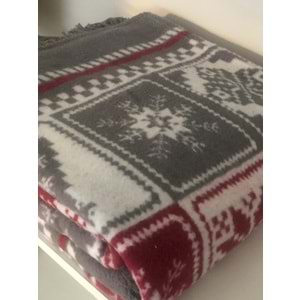 Warming Yılbaşı Temalı Çift Taraflı Çift Kişilik Battaniye 180x220 cm