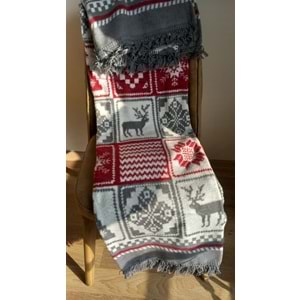 Warming Yılbaşı Temalı Çift Taraflı Çift Kişilik Battaniye 180x220 cm