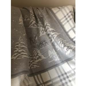 Bloom Yılbaşı Temalı Çift Taraflı Tek Kişilik Pamuklu Battaniye 150x200 cm