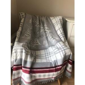 Bloom Yılbaşı Temalı Çift Taraflı Tek Kişilik Pamuklu Battaniye 150x200 cm