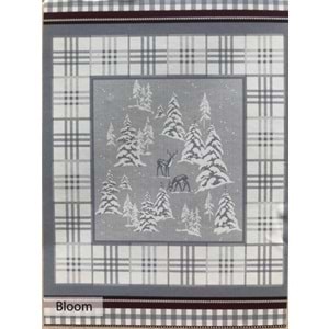 Bloom Yılbaşı Temalı Çift Taraflı Tek Kişilik Pamuklu Battaniye 150x200 cm
