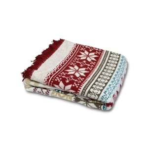 Together Yılbaşı Temalı Çift Taraflı Tek Kişilik Pamuklu Battaniye 150x200 cm