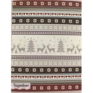 Together Yılbaşı Temalı Çift Taraflı Tek Kişilik Pamuklu Battaniye 150x200 cm