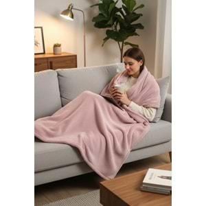 Tek Kişilik Welsoft TV Battaniye 130x170 cm Pudra