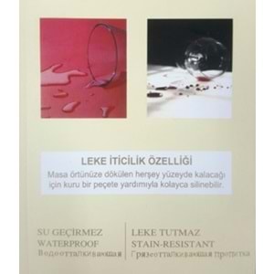 Lüks Masa Örtüsü Leke Tutmaz Su Geçirmez Plain Tessa 120x160 cm Krem