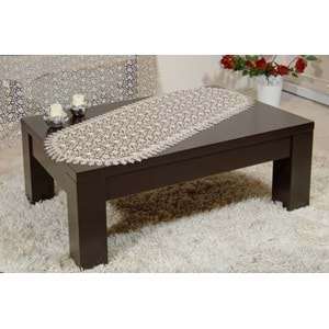 Sehpa Örtüsü Güpür 50x100 Oval Kahve
