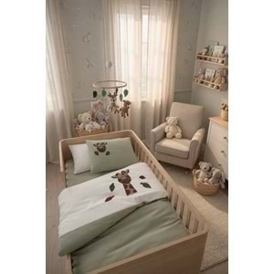 Bebe Nevresim Takımı %100 Pamuklu Punch Nakışlı Zuzu