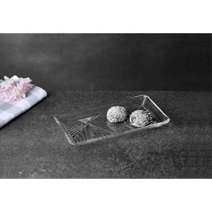 Paşabahçe 2-li Crystallin Madlen Meze ,Tatlı ,Çerez ,Kahvaltı Servis Tabağı 22x12 cm