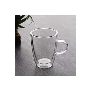Çift Cidarlı Cam Kupa 350ml