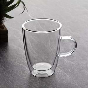 Çift Cidarlı Cam Kupa 350ml