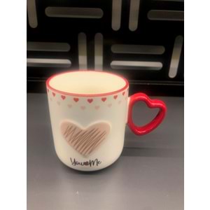 Özel Tasarım Porselen Kalp Kupa -2-380 ml