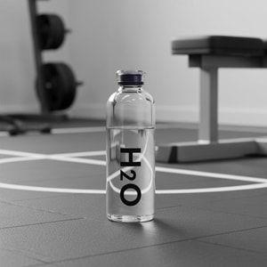 Borosilikat Cam Matara Siyah H2O Desenli 1litre